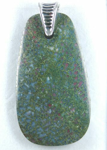 Large, Green Dinosaur Bone (Gembone) Pendant #54091